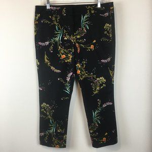 Worthington Black Floral Ankle Pants
